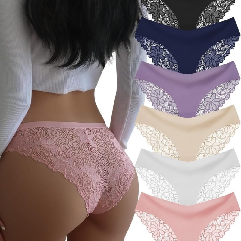 Sexy Cheeky Womens Underwear Comfortable Seamless Panties Luxurious Lace Bikini Briefs