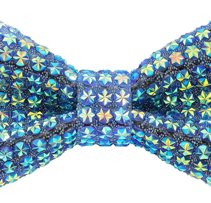 Rhinestone Bow Ties for Men, Men’s Sequin Bow Ties Pre-tied Glitter Bow Ties with Adjustable Strap for Party Wedding