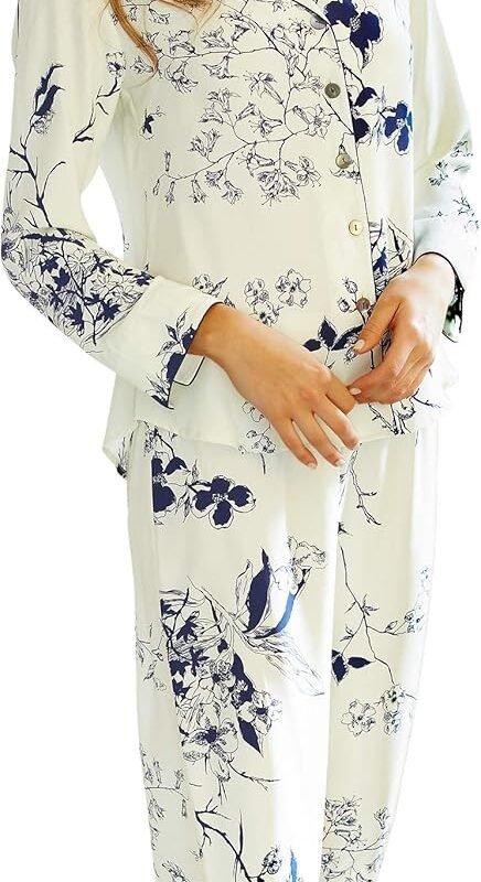 Julianna Rae Natalya Women's 100% Silk Pajama Set, Featured in Vogue