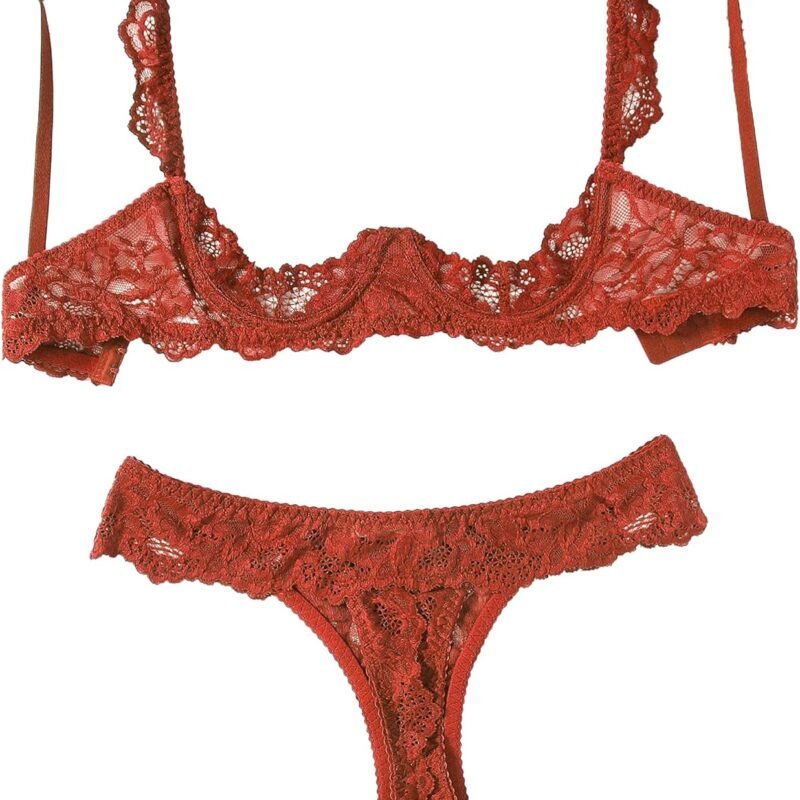 Avidlove Sexy Lingerie Set for Women Lace Bra and Panty Sets Underwire Push Up Lace Lingerie Set XS-XXL