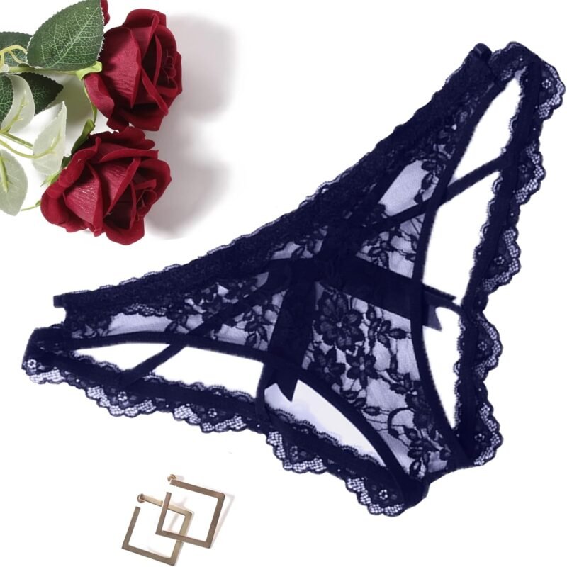Avidlove Lace Panties for Women Sexy Cheeky Underwear with Cute Bow Back Hollow Out Low Rise Panty
